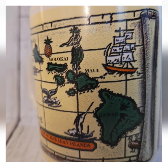 Map Of The Hawaiian Islands: Mug. 1996. Island Heritage. Maui Kauai Oahu Molokai - Picture 9 of 16